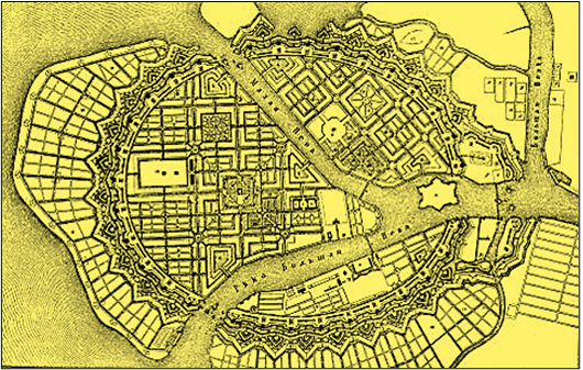 План Петрополиса, приготовленный верхней цивилизацией для минимизации ущерба от процесса оседания геологической платформы города, выдаваемый за "генеральный план Трезини".