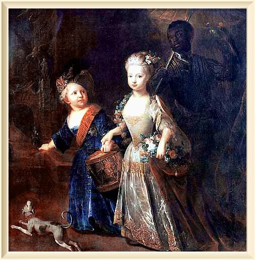 Принц Фридрих с сестрой Вильгельминой. 1715 г. Антуан Песне  (1683–1757).