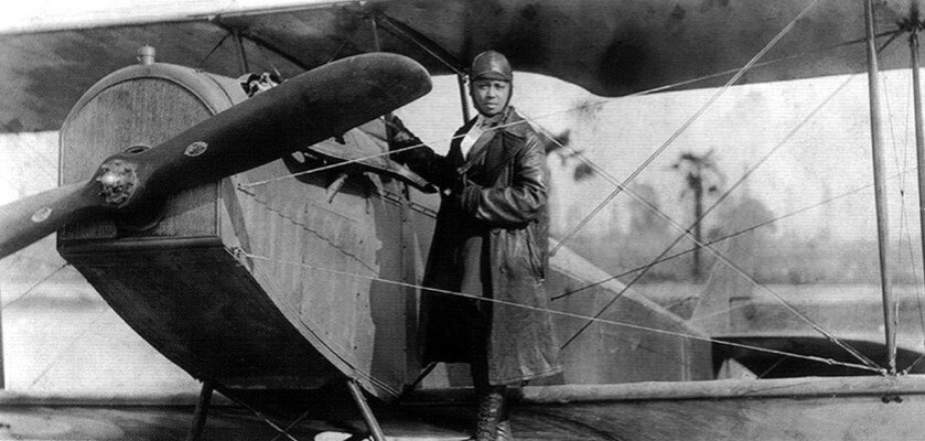 Бесси Коулман и ее самолет Curtiss JN-4 