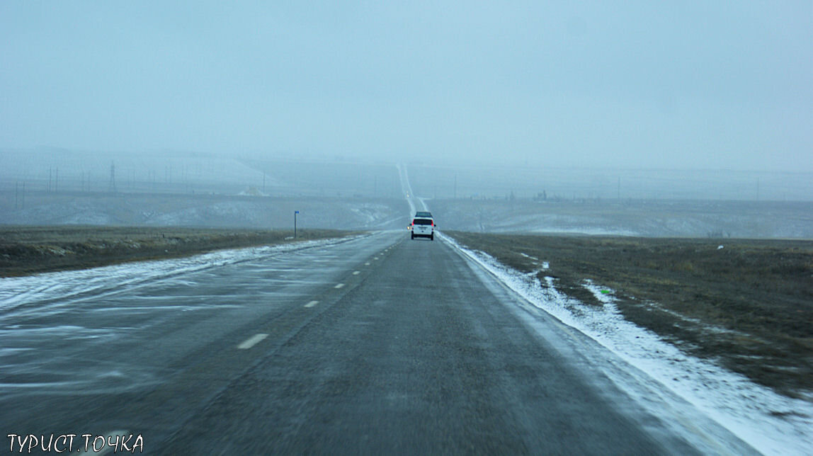 Дороги Калмыкии зимой