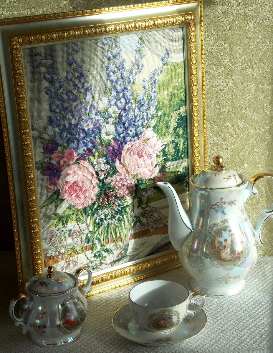 Dimensions 35257 "Peonies and Delphiniums", фото 2014г.