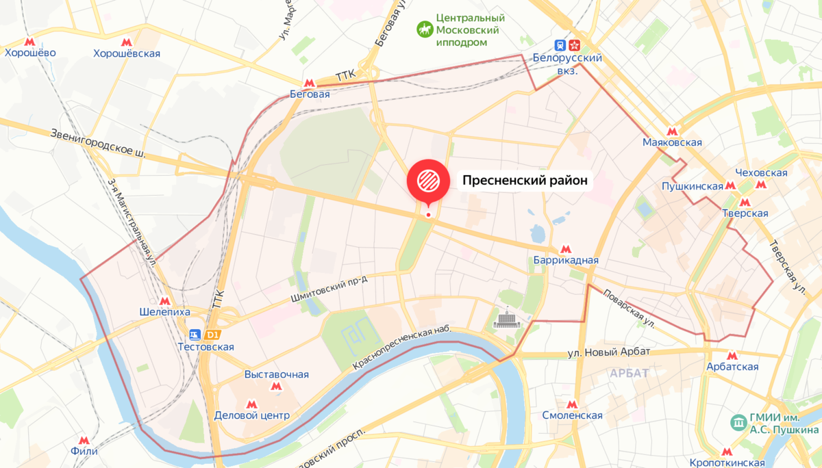 Москва карта пресненский район