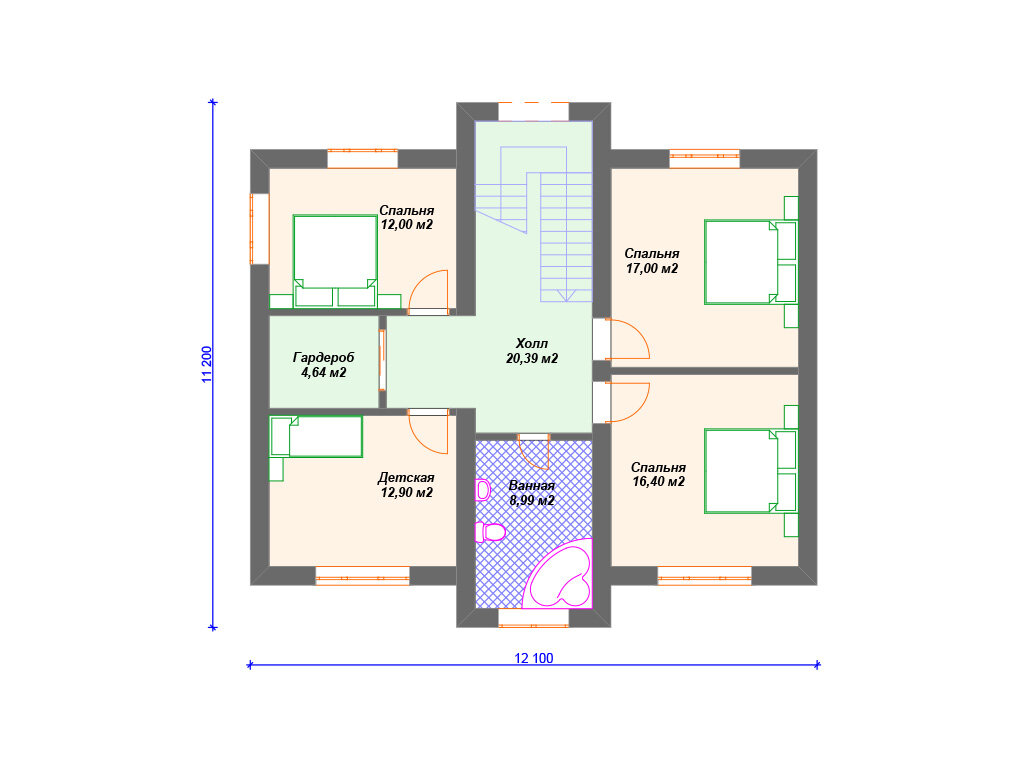 Двухэтажный дом 220 кв м с гаражом. | Arplans.ru - проекты домов | Дзен