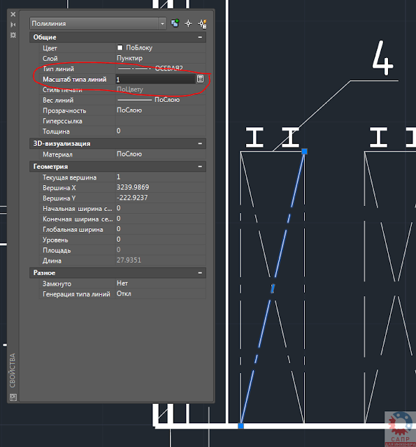 Команда в AutoCAD Масштаб