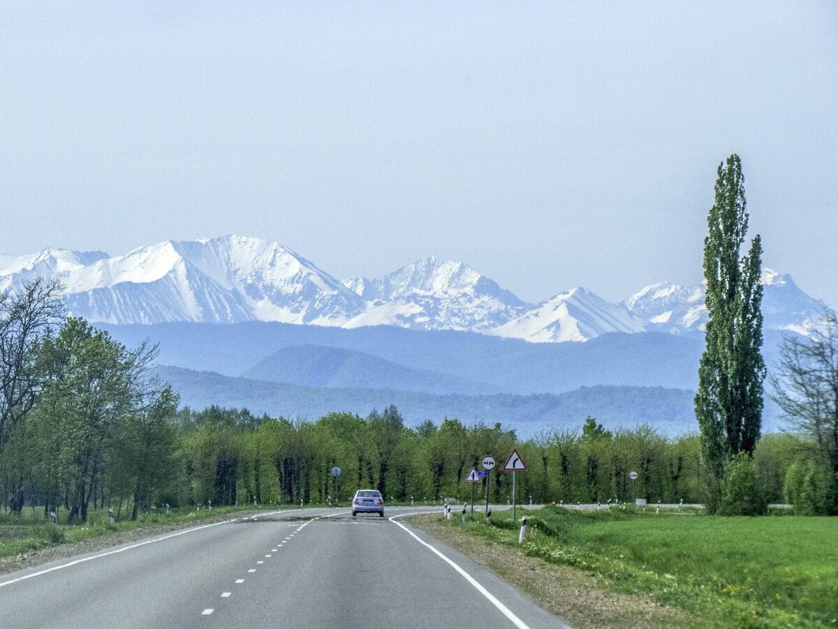 Дорога в горы Адыгеи. Здесь и далее в статье фото автора. Май 2021 г. 