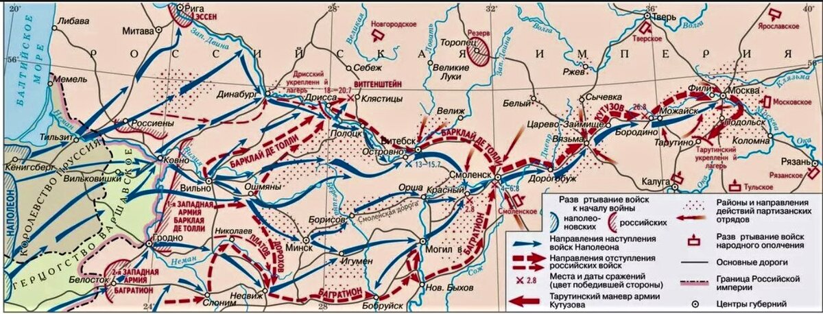 Карта войны с наполеоном