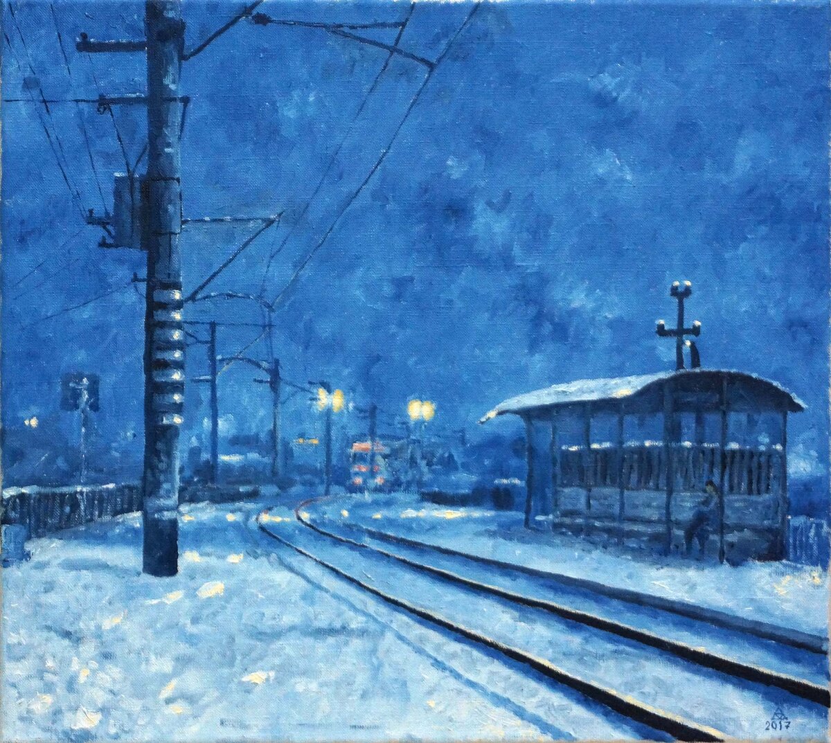 Алфёров Андрей Полустанок 45х50 хм 2017 г  