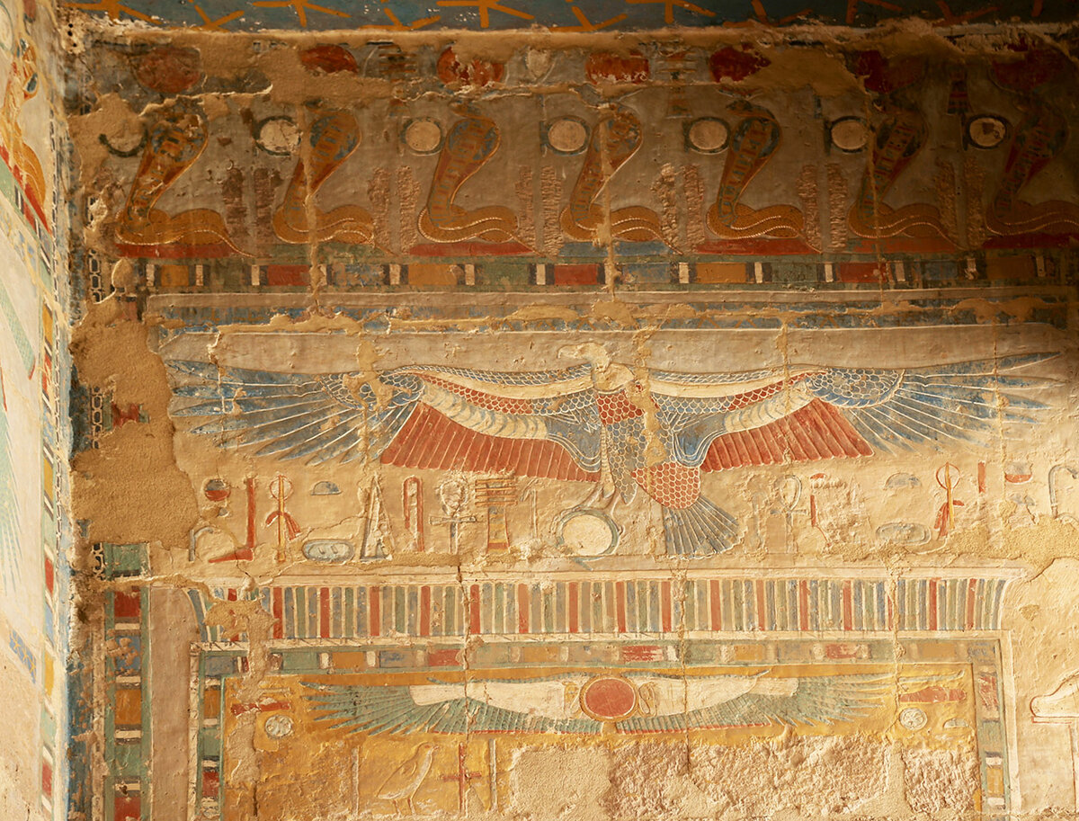 Роспись стен, Храм Хатшепсут, 18-я династия, 1490-60 гг. До н.э., Верхний Египет. Источник фото: https://www.paulmitchell.co.uk/