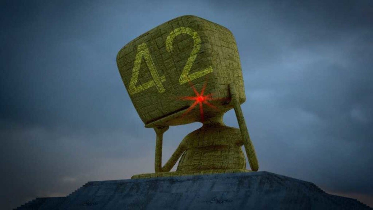 «42» — это универсальный ответ на главный вопрос о жизни, вселенной и всём таком из книги Дугласа Адамса «Автостопом по Галактике».