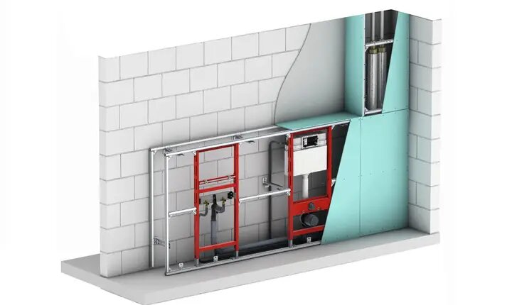 Выбирайте инсталляции проверенных производителей: Geberit, TECE, Viega и др. На фото системы TECE