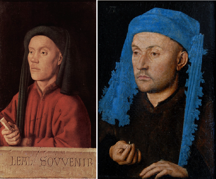 Мужские портреты, Ян ван Эйк, 1432 и 1430-е. (с) Из коллекции Лондонской национальной галереи и Национального музея Брукенталя
