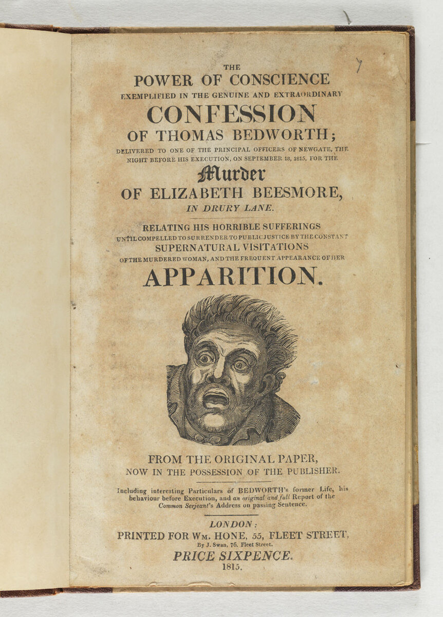 Исповедь Томаса Бедворта, записанная с его слов. Издатель Wm. Hone, 1815 г.