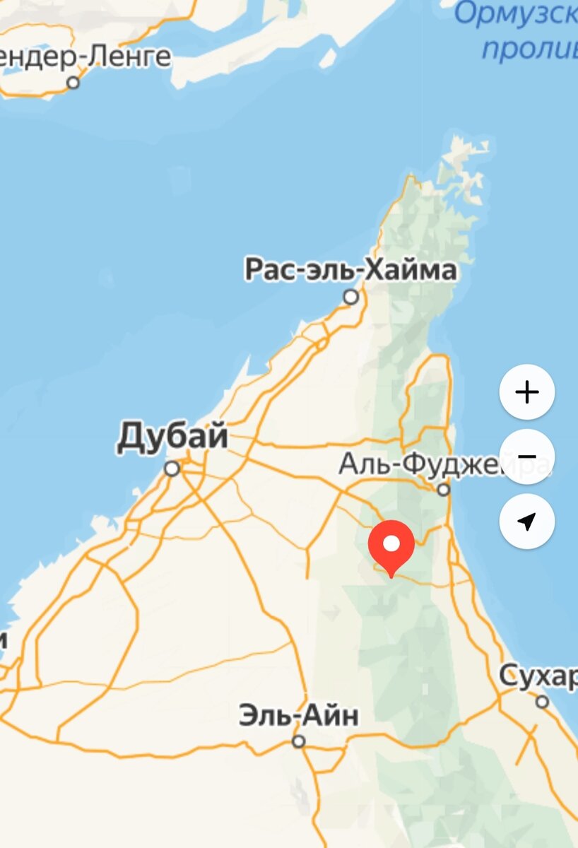 Хатта на карте ОАЭ