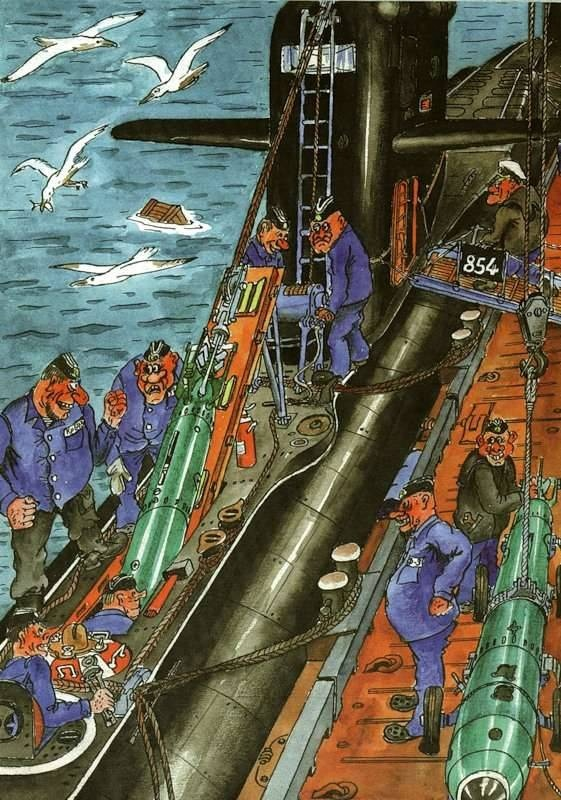 Советский комикс о жизни на атомной подводной лодке с баллистическими ракетами типа «Янки»