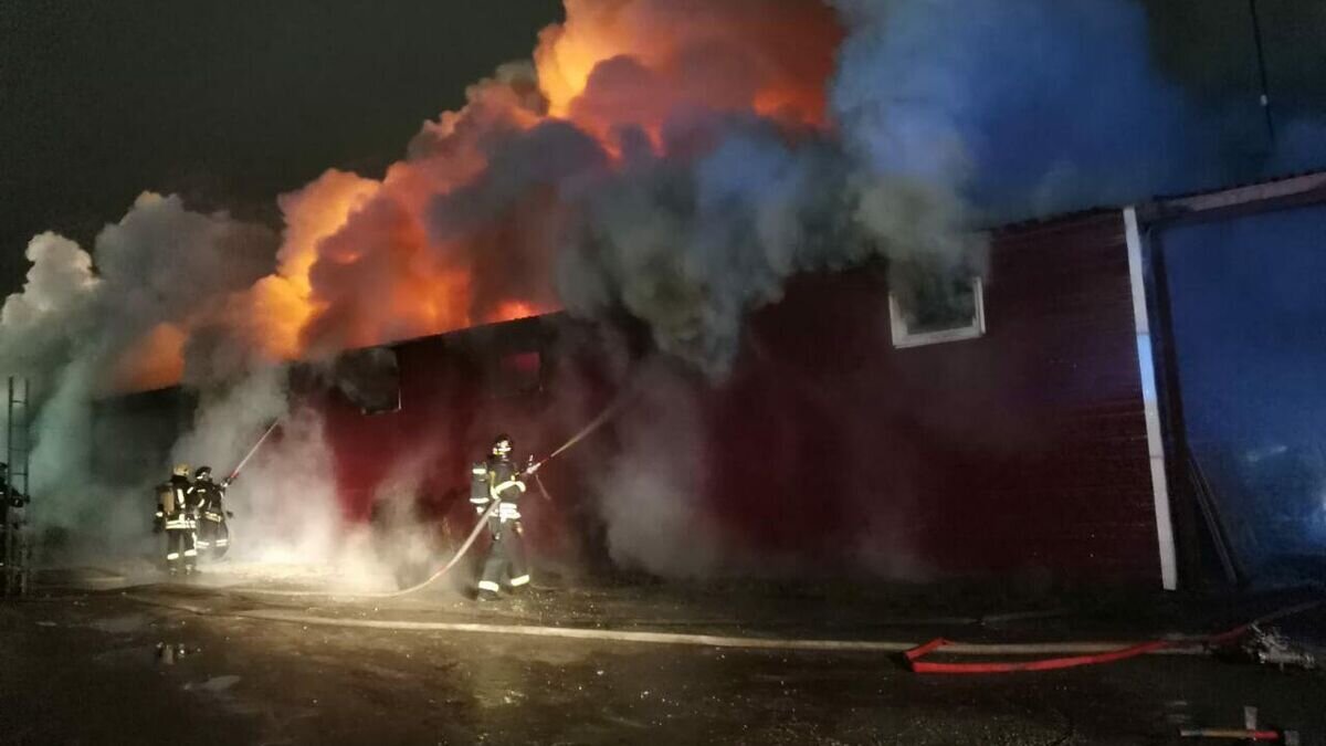    Пожар на мебельном производстве в Лакинске© Фото : ГУ МЧС России по Владимирской области