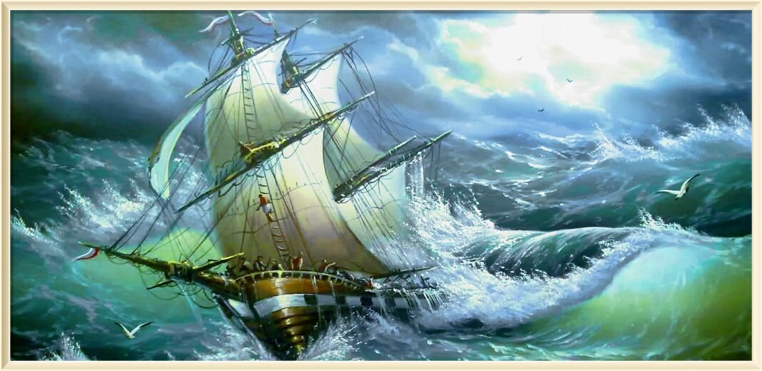 Шторм на море. С картины художника.