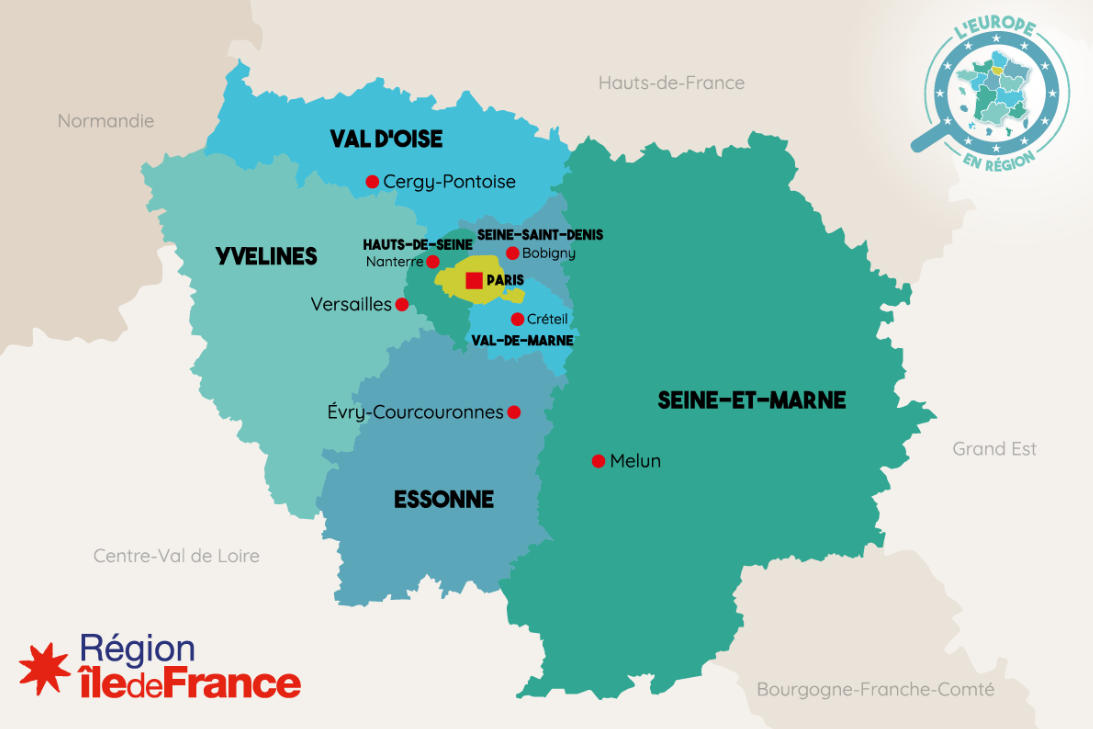 Регионы Иль-де-Франс, картинка из Интернета. Спасибо, что не в регион "Сена-Марна" привезли - туда бы я просто не поехала :D