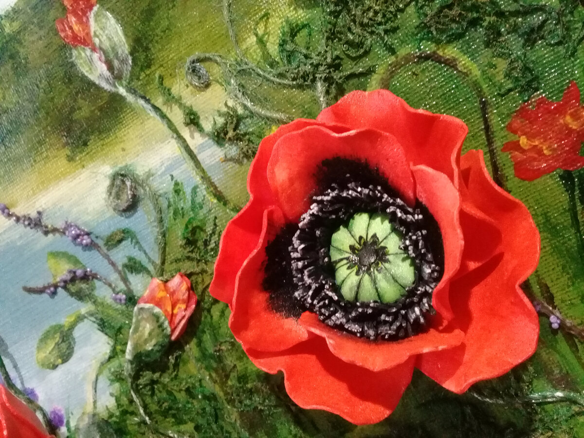 А вот и частичка прошлой картины с маками. Ссылка будет ниже.