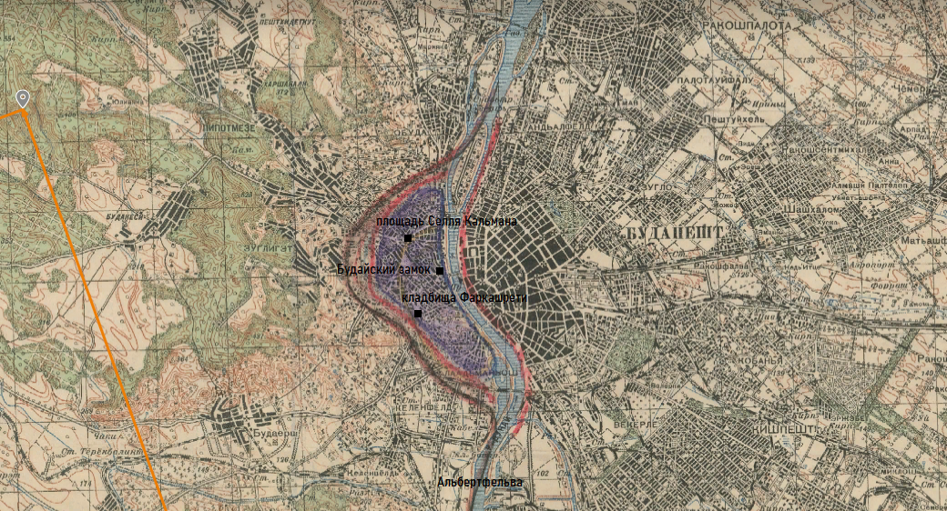 Карта Будапешта. С сайта "Память Народа".