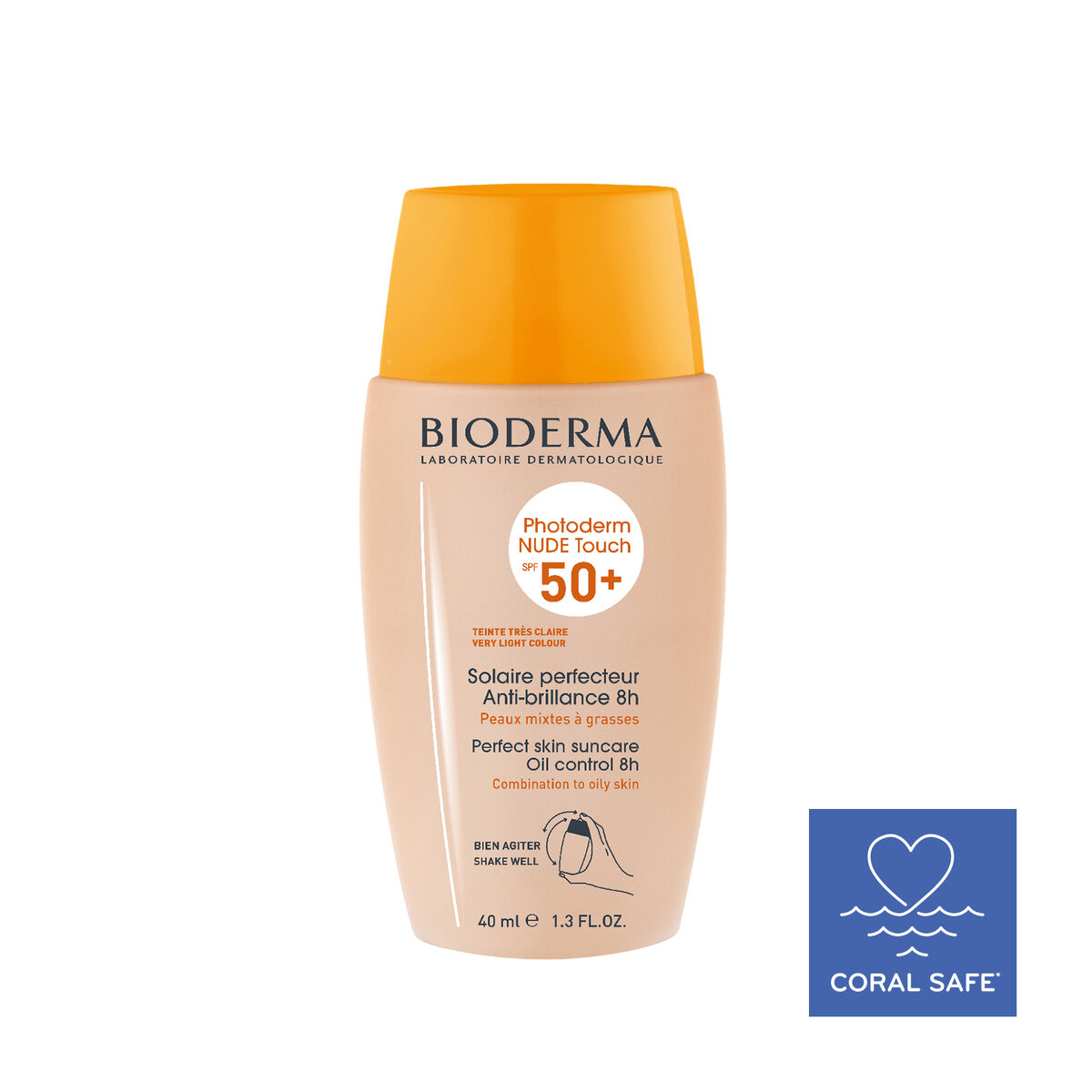 Средство-флюид Photoderm Nude Touch Mineral SPF50+ эффективно борется с жирным блеском.