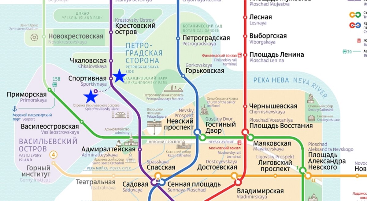 Карта метро питера 2022 со станциями