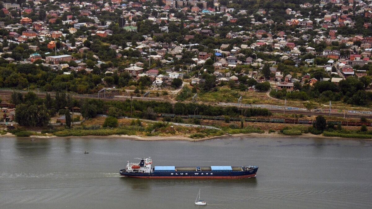    Вид с борта вертолета на реку Дон и город Ростов-на-Дону© РИА Новости / Алексей Филиппов