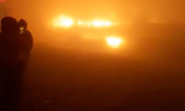    Пожар в Крыму скриншот видео из соцсетей