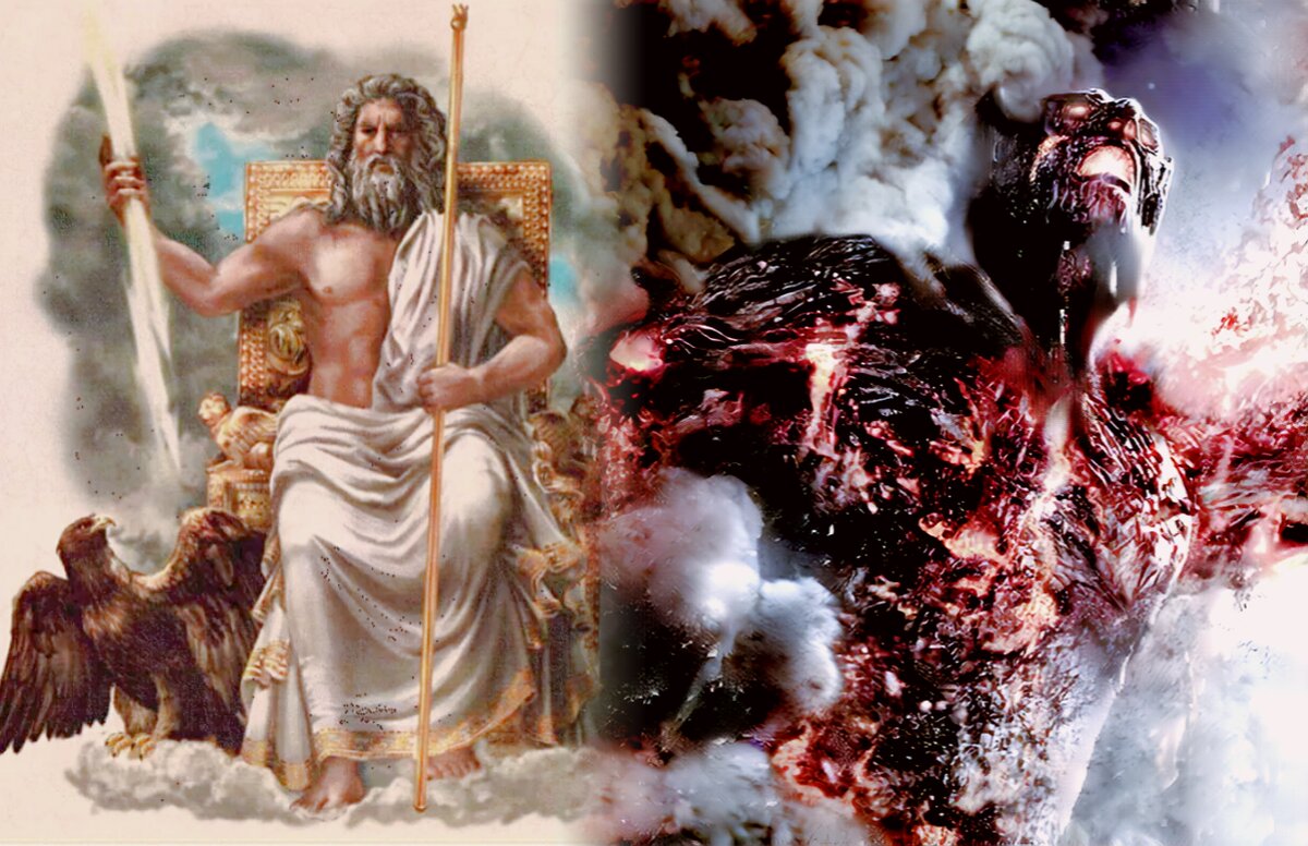 Зевс и Кронос в представлении современных живописцев.