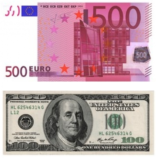 В России чаще всего подделывают купюры 100 $ и 500 €