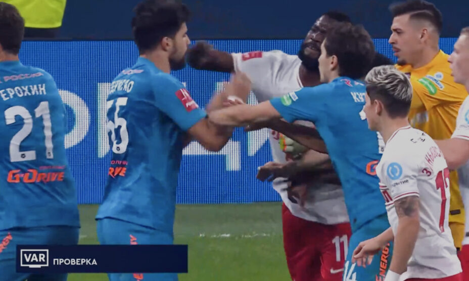    Легионеры «Спартака» и «Зенита» приняли самое деятельное участи в побоище. Фото: Трансляция «Матч ТВ»