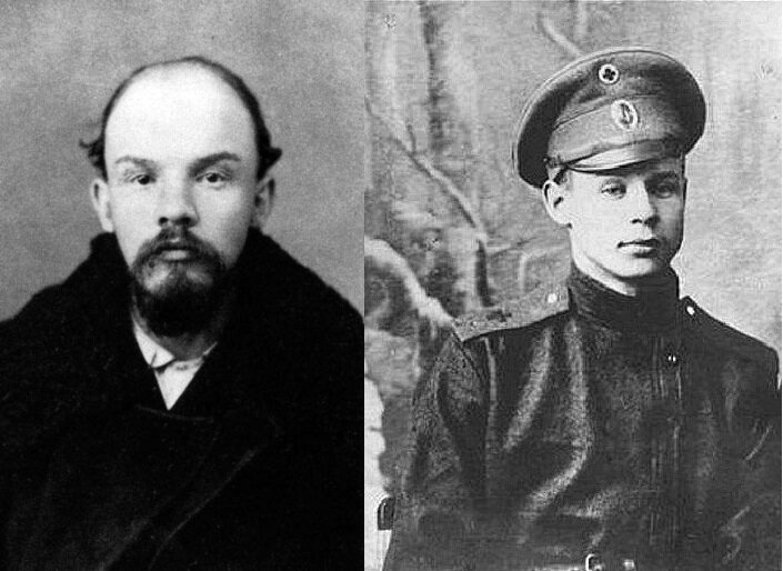 Слева потомственный дворянин, справа нижний чин крестьянского происхождения.