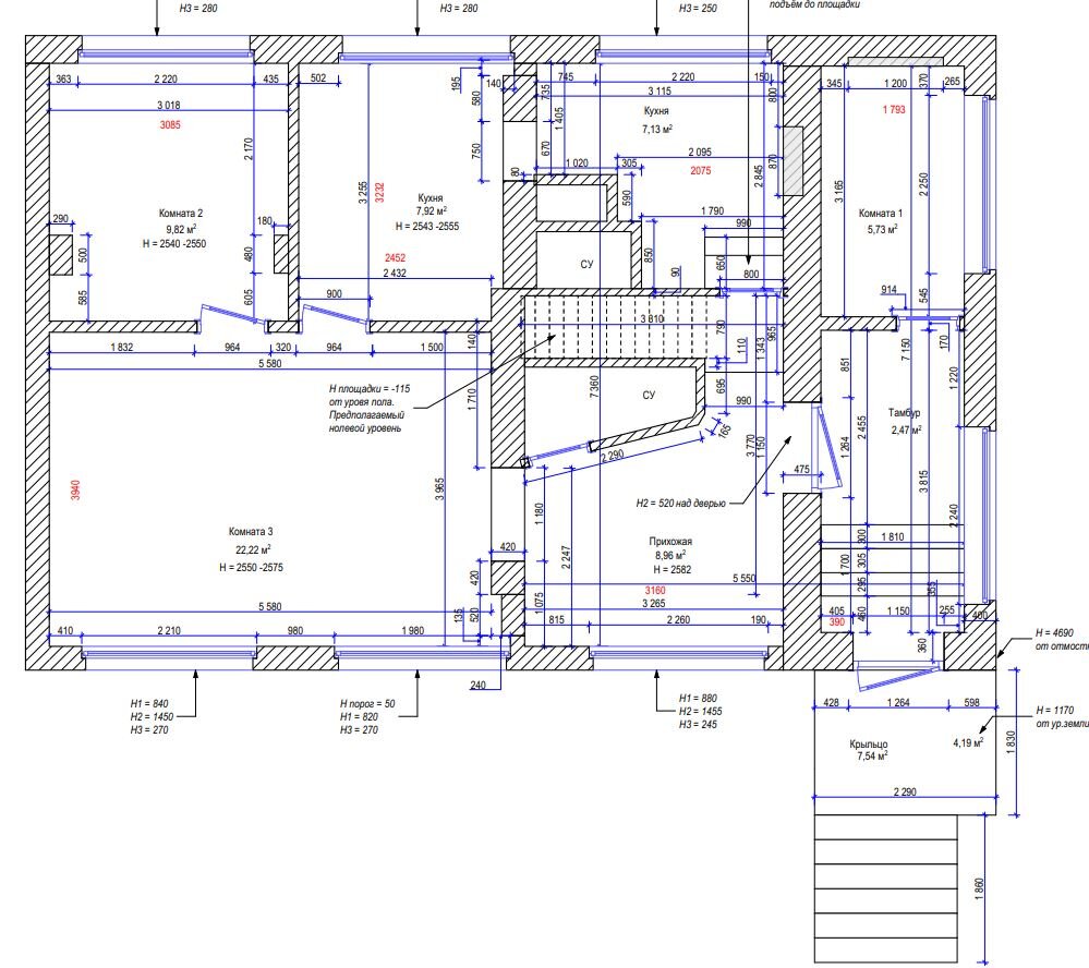 Существующий план первого этажа