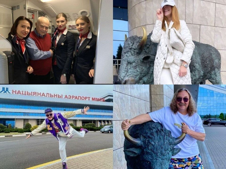     Вспомнили, какие фото из минского аэропорта (и не только) постили звезды. Фото: соцсети.