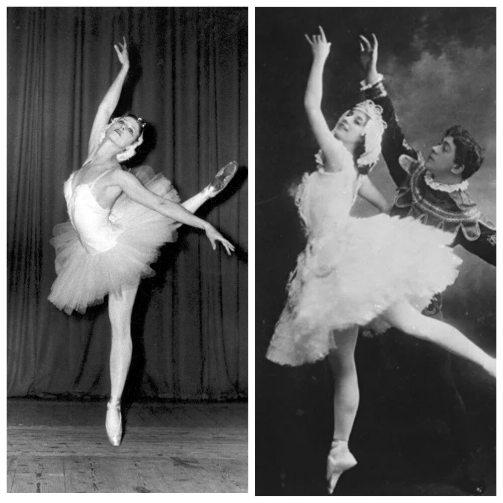 коллаж автора, Майя Плисецкая и Анна Павлова