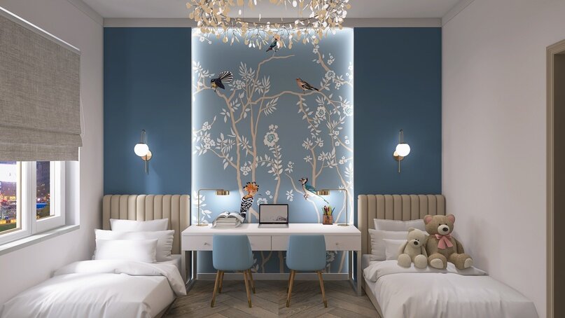 Визуализация детской комнаты для двух разнополых детей