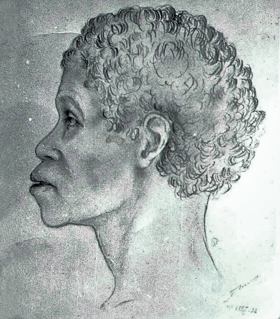 Реконструкция облика Заны по черепу, выполненная Г.В. Лебединской: ничего общего с неандертальцами, но африканские черты очевидны