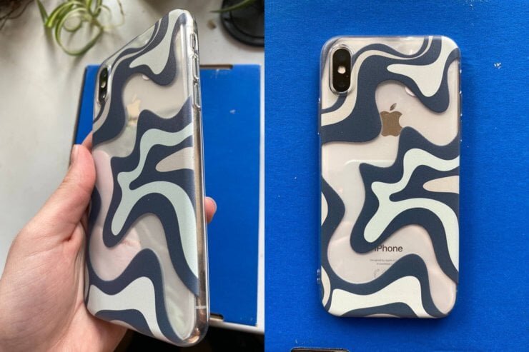    Смотрится чехол на Айфоне очень неплохо.