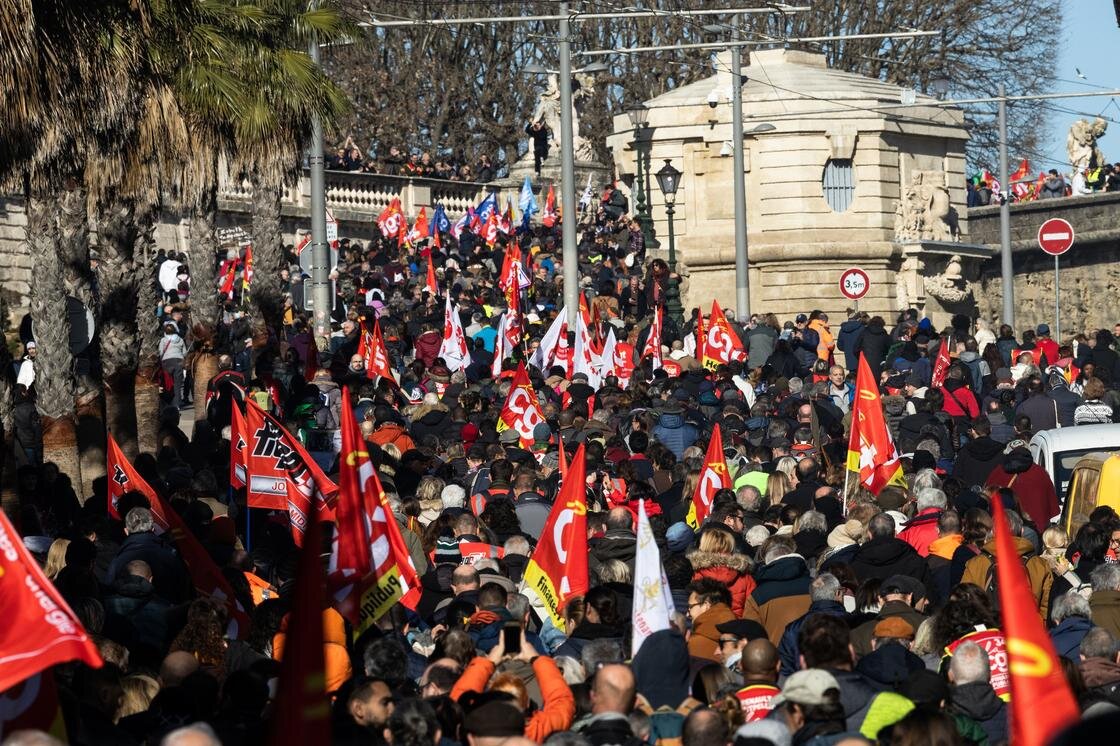    Забастовка во Франции против пенсионной реформы:Jerome Gilles / NurPhoto / Getty Images