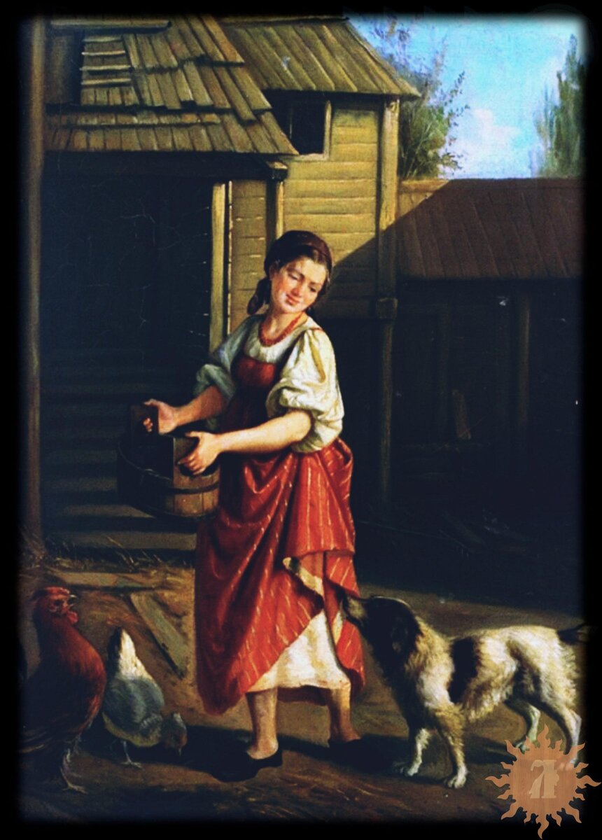 Грибков С.И. (1820-т1893) Во дворе. 