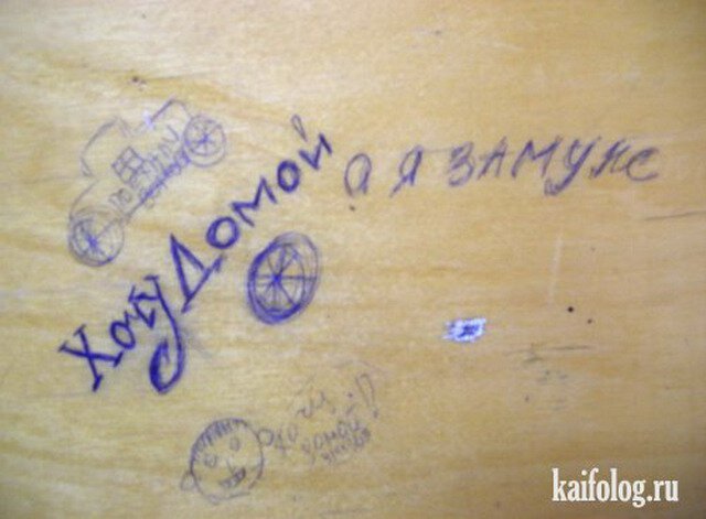 Фотографии в статье с надписями не относятся к той моей школьной истории. Это писали и рисовали другие дети