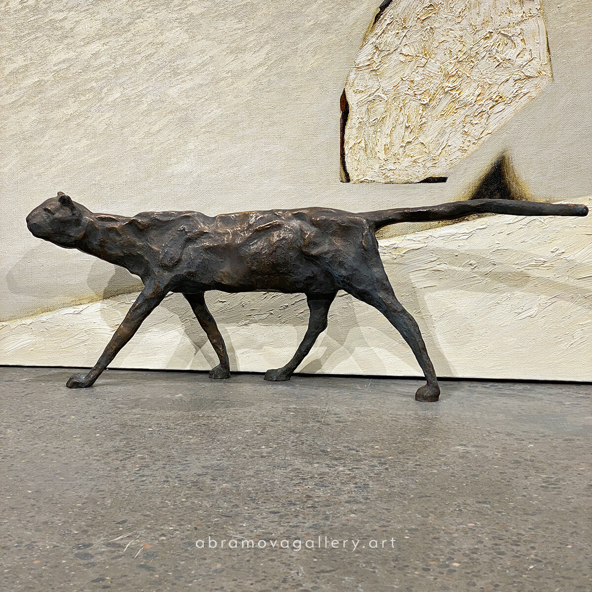 КОТ.⁣ Бронза, литьё, патинирование, 30 x 86 x 16 см