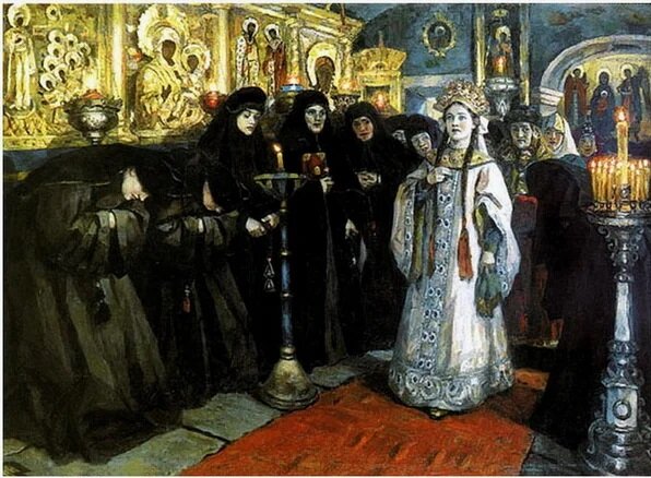 "Посещение царевной женского монастыря", худ. Василий Иванович Суриков 