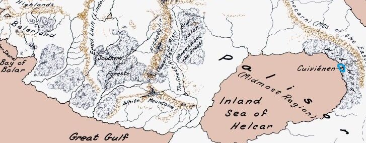 синим обведено озеро Куивиэнен