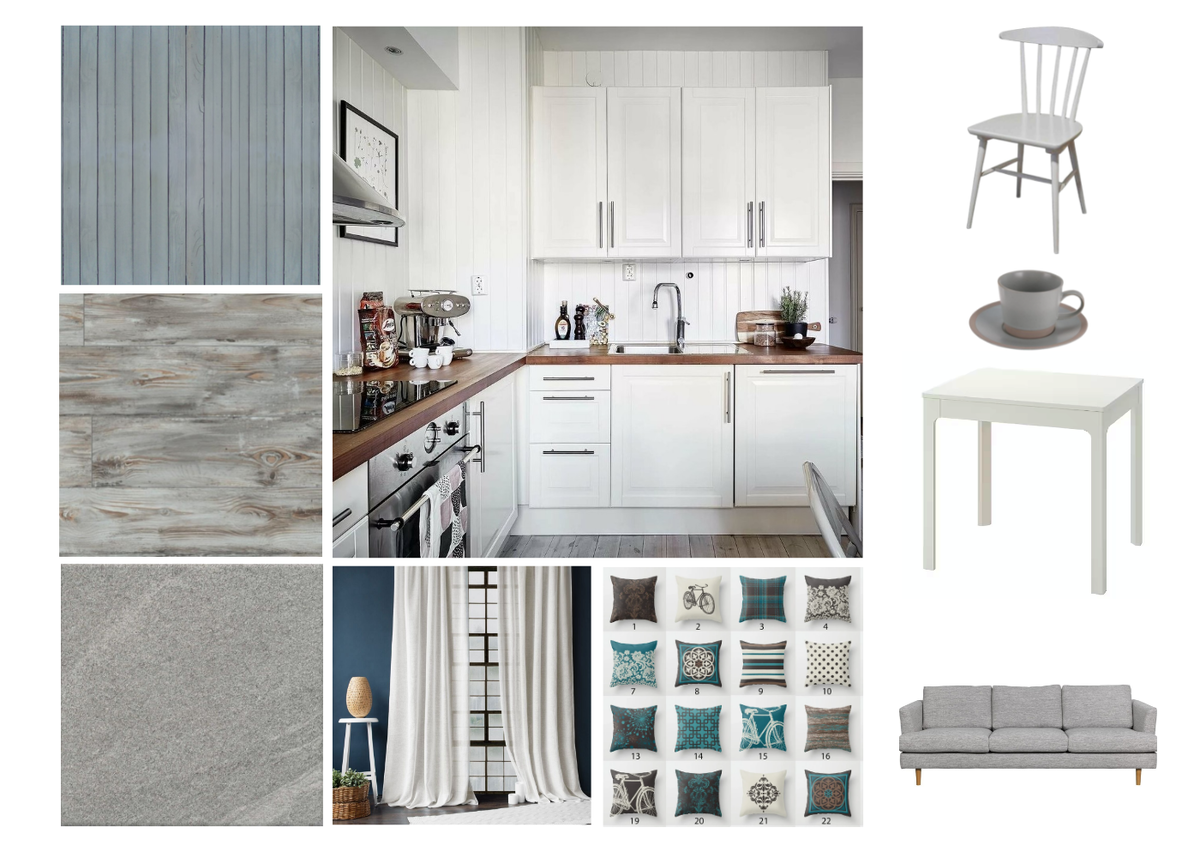 Пример минимально комплектации для оформления кухни, столовой 