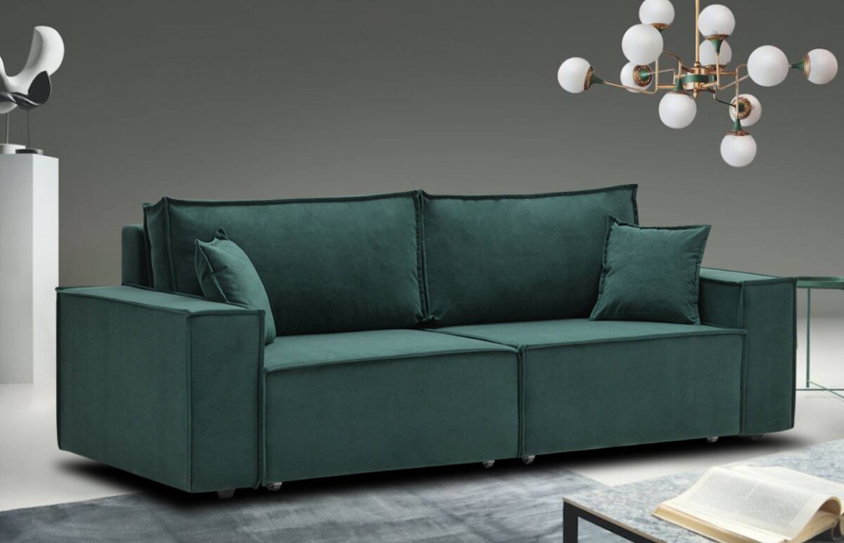 Диван-кровать Фабио, велюр. Механизм трансформации - еврокнижка. Спальное место: 1510х2000 мм