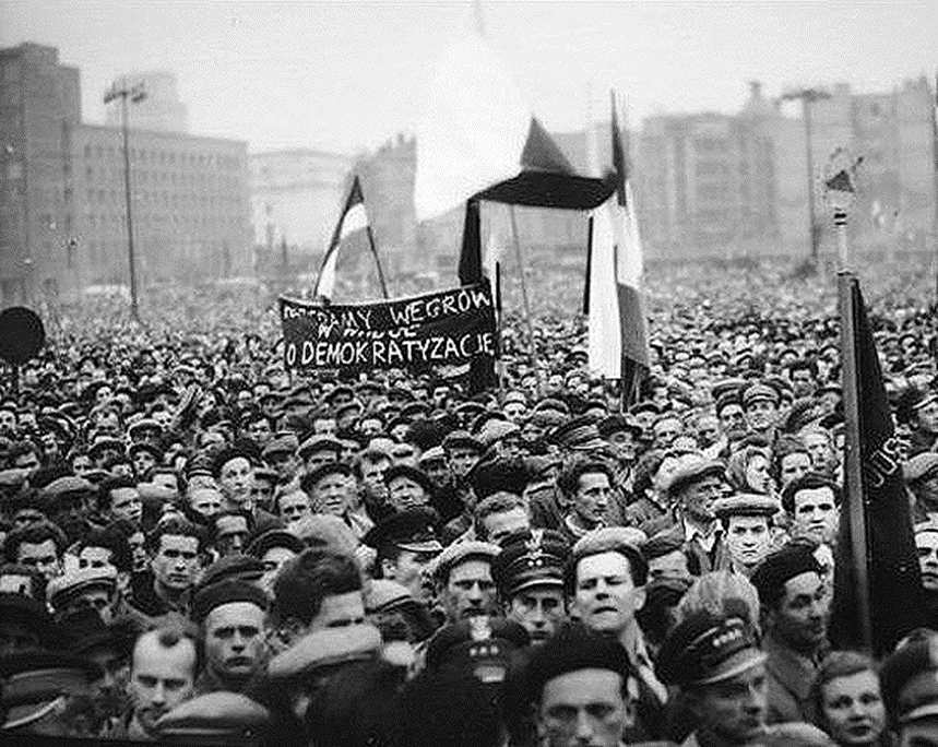 Польский октябрь. Познанское восстание 1956. Протесты в Польше 1956. Забастовки в Польше 1956. Восстание в Польше 1956.