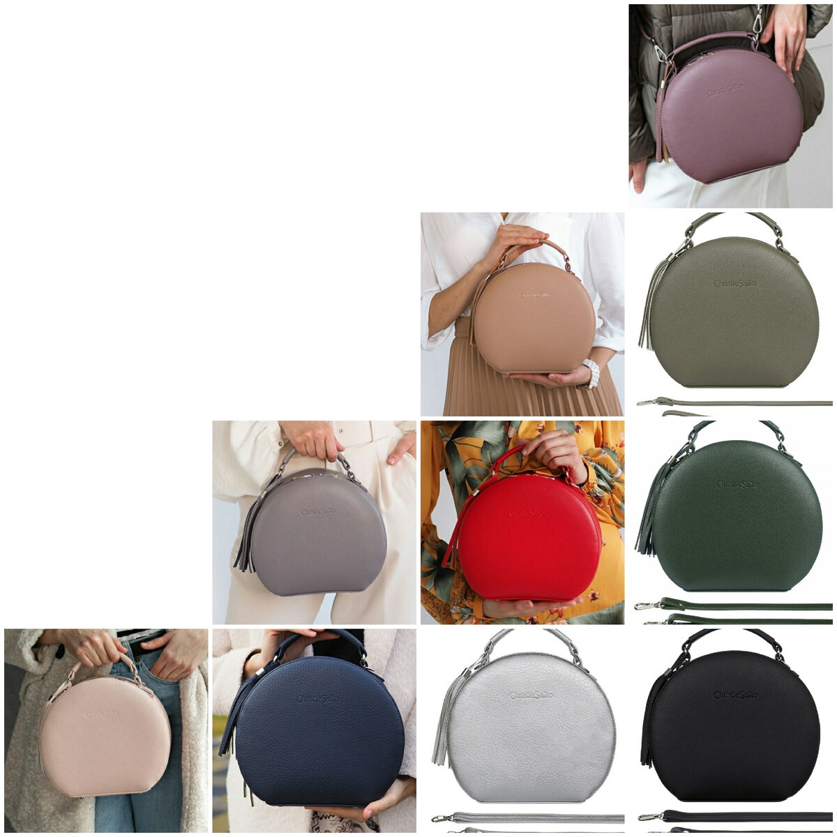 1:розово-коричневый. 2:тёмно - бежевый.3:оливковый. 4:серый. 5:красный. 6:тёмно - зелёный. 7:пудровый. 8:тёмно -  синий. 9:серебристый. 10:глубокий чёрный.