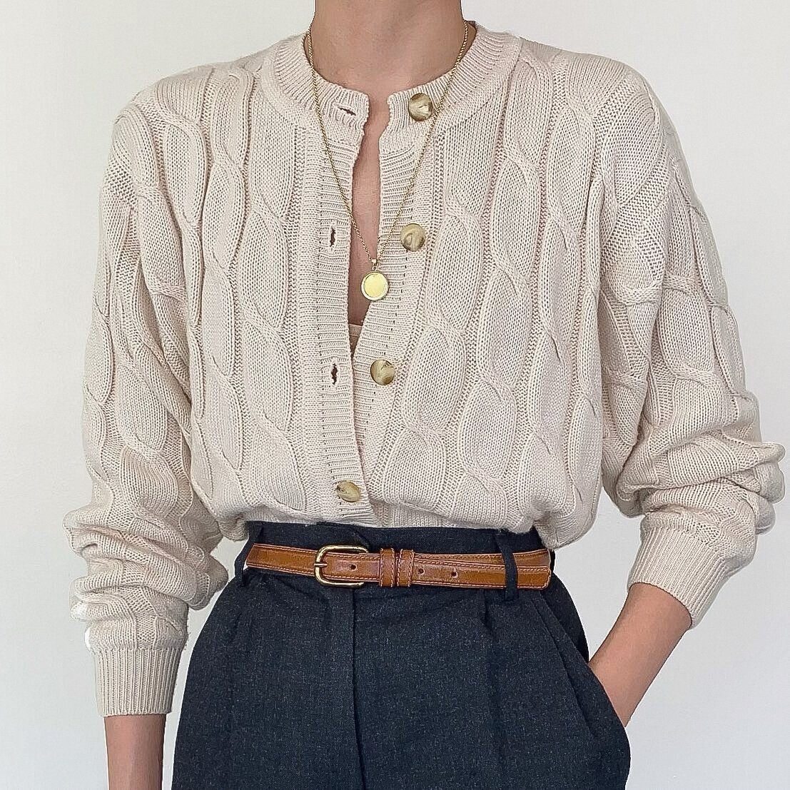 Кардиган с косами