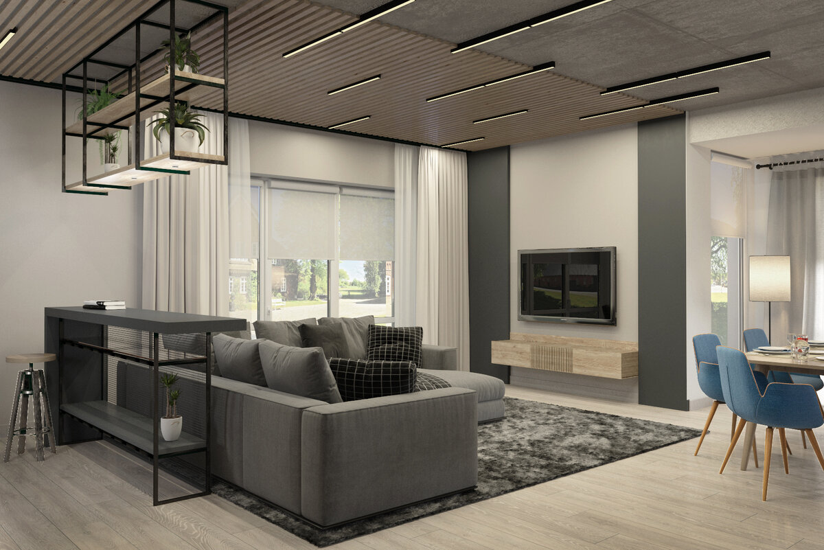 Проект интерьеров частного дома в Тюмени выполнен студией dsgn.tmn.