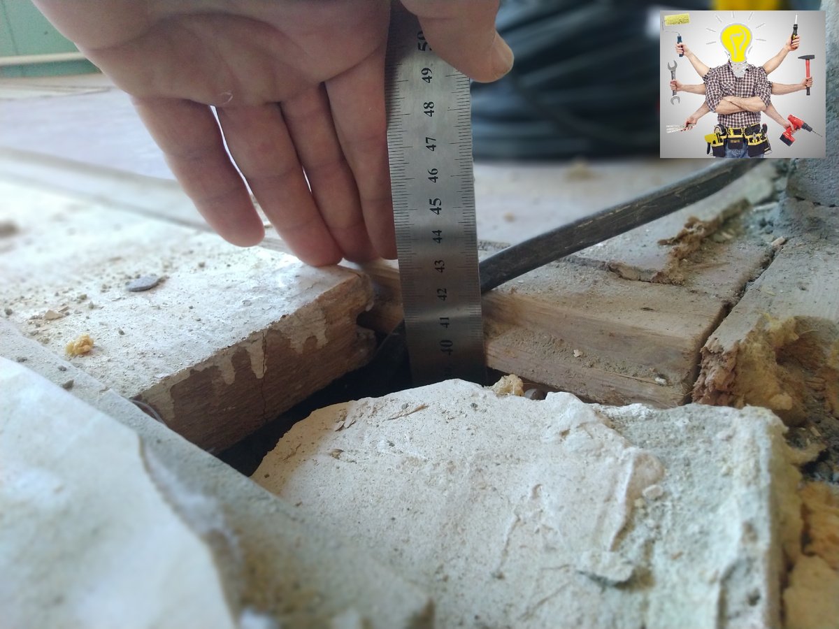 Высота напольных досок от бетонного потолка соседей